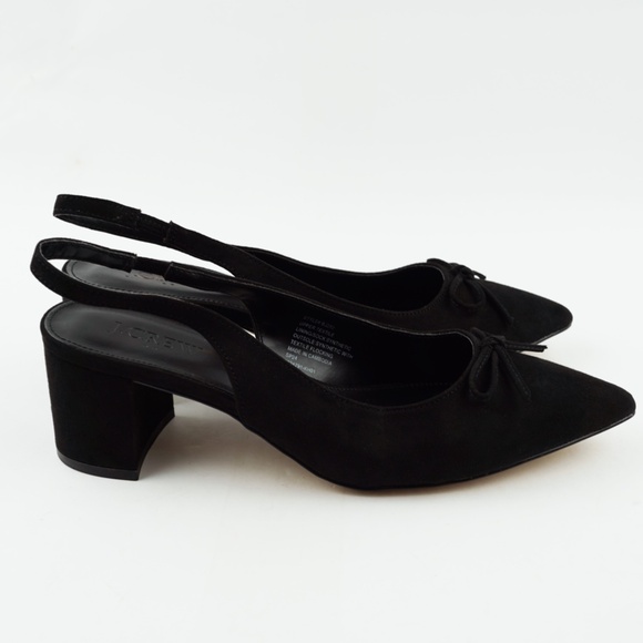 J.Crew Size 7 Slingback Bow Heels in Black $138 BJ253 - Picture 5 of 6